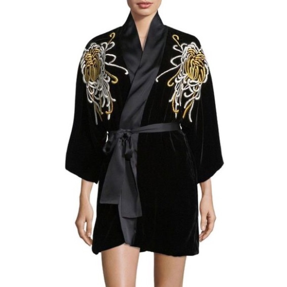 Josie Natori luxe embroidered robe